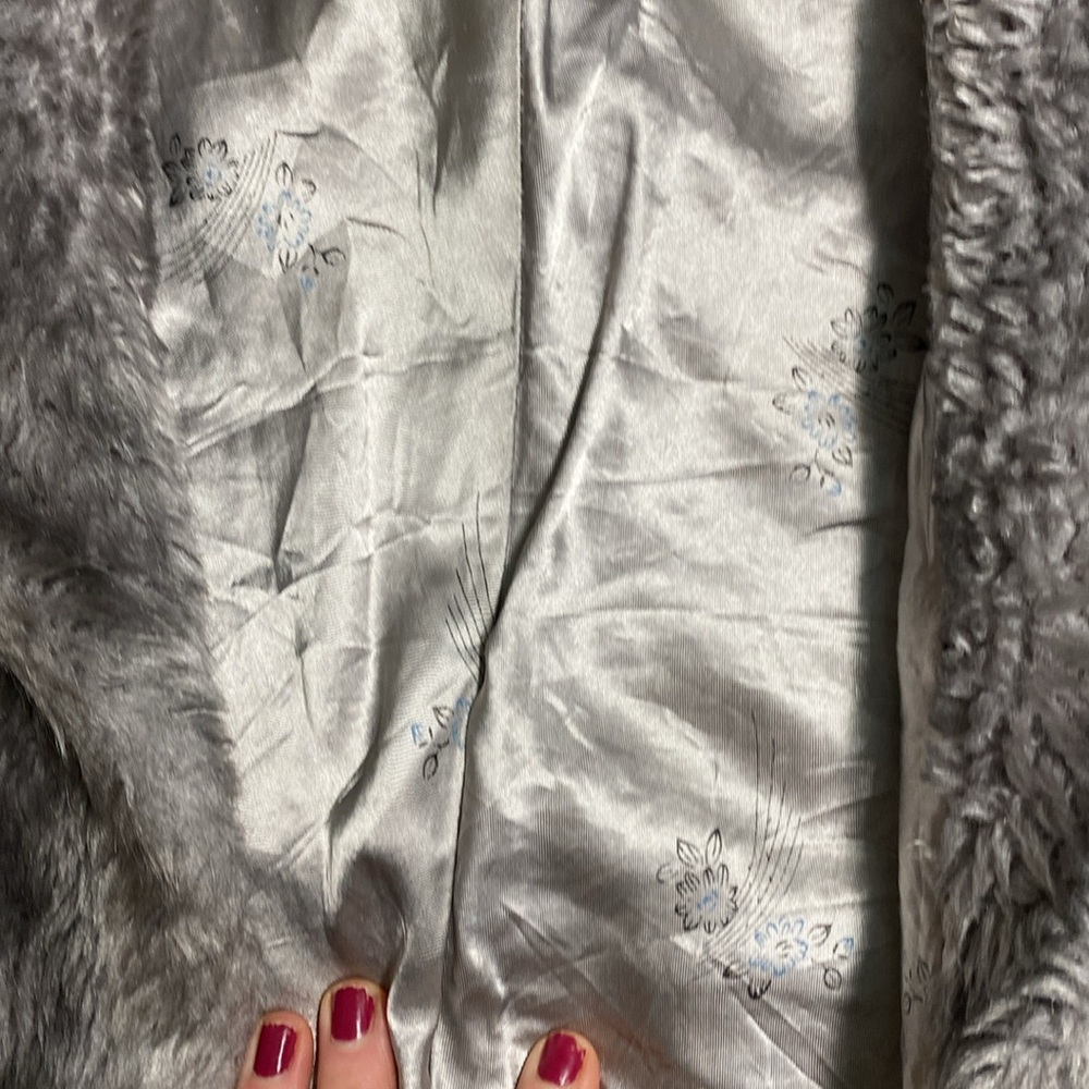 Vintage Regina Glenara by Glenoit Faux  Fur Stole gray  Wrap Lined USA - Picture 3 of 5